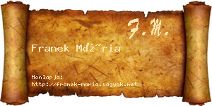 Franek Mária névjegykártya