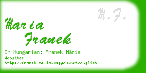 maria franek business card